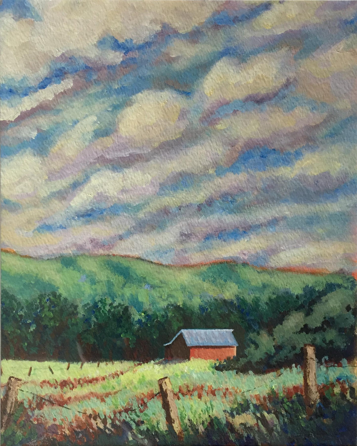Bob's Barn | 9”x 12” Abstract Acrylic Painting on Paper