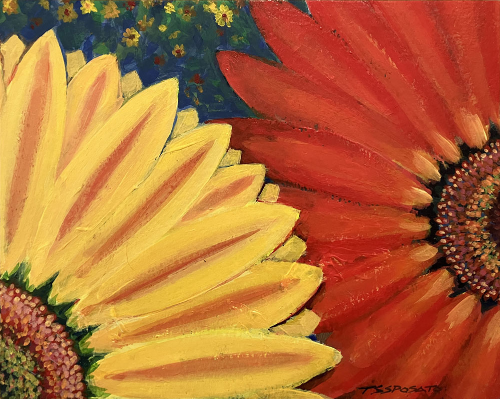 Daisies | 10”x 8” Abstract Acrylic Painting on Cradled Panel