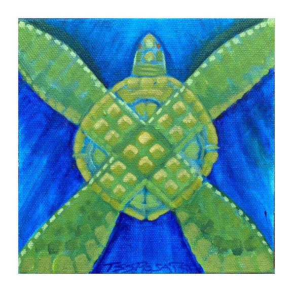 Sea Turtle X - 6"x 6"