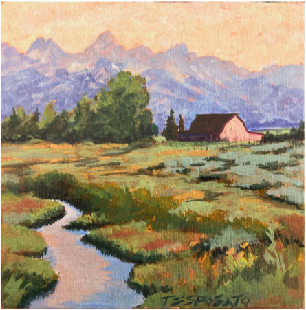 Teton Morning - 6”x 6”