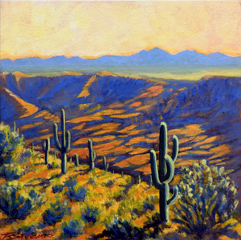Sedona Glow | 6" x 6" Representational Acrylic Painting on Cradled Panel