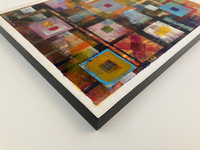Flower Boxes | 9" x 12" Abstract Acrylic Painting