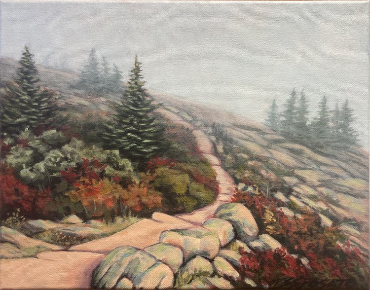 Fall Fog, Cadillac Mountain - 14"x 11"