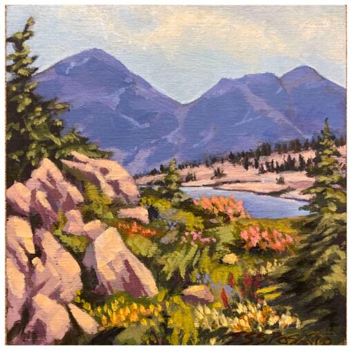 Hiking to Camp - 6"x 6"