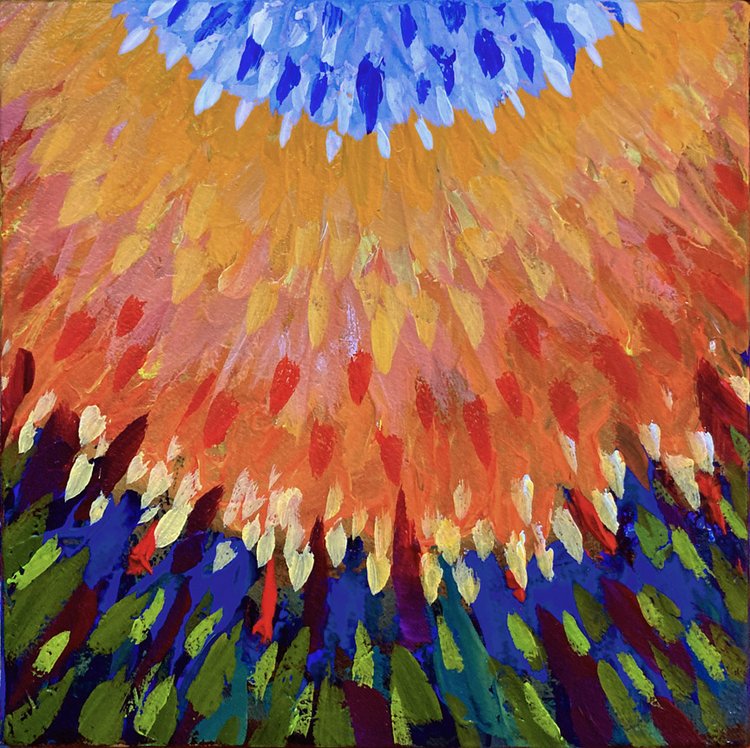 In the Grass Looking Up For Answers - 6"x 6"