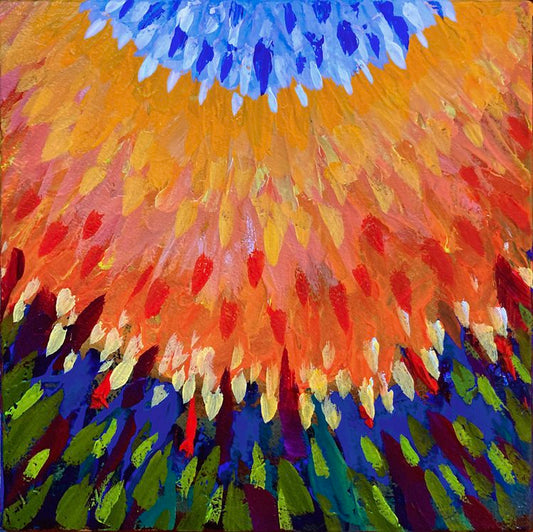 In the Grass Looking Up For Answers - 6"x 6"