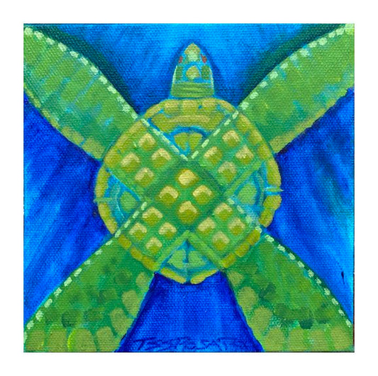 Sea Turtle X - 6"x 6"
