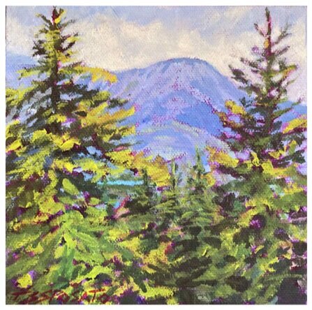 View of Katahdin - 6"x 6"